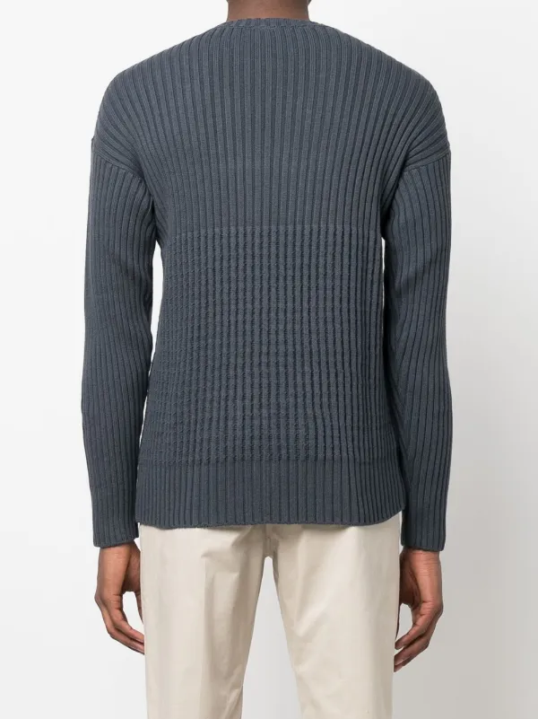 Fendi FF Motif Ribbed Knit Sweater 