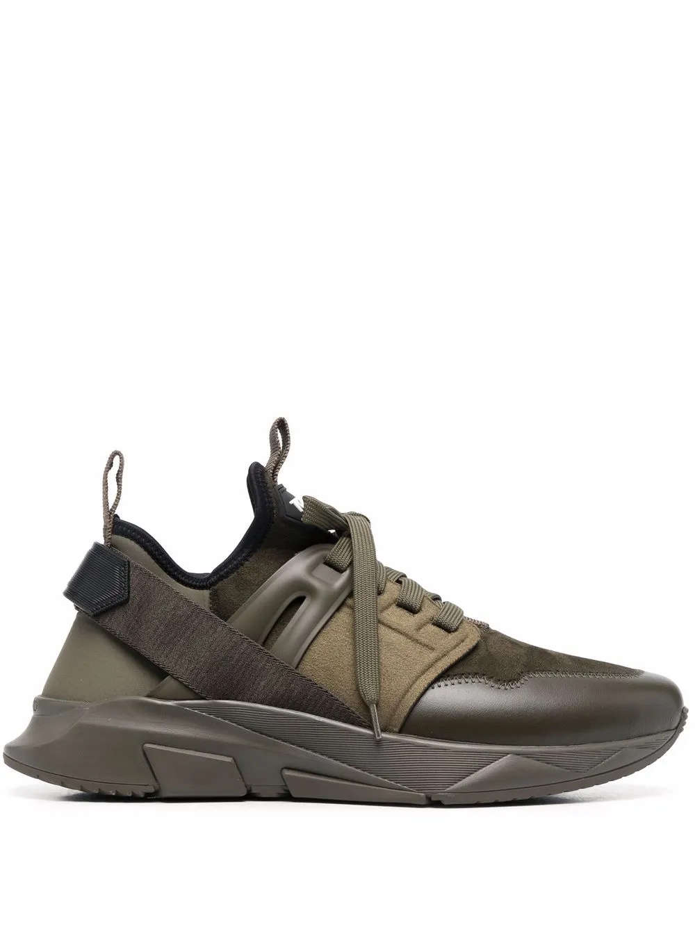 

TOM FORD panelled lace-up sneakers - Green