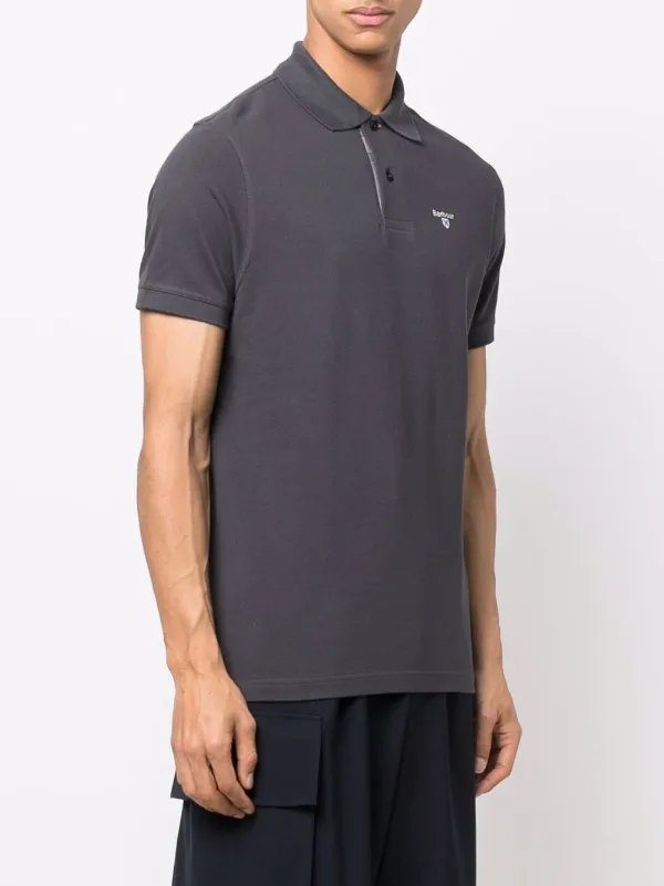 Tシャツ・カットソー Barbour SS25 Logo embroidery polo shirt (MML0012MML OL51) Barbour embroidered-logo Polo Shirt | Grey | FARFETCH