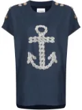 Edward Achour Paris button shoulder t-shirt - Blue