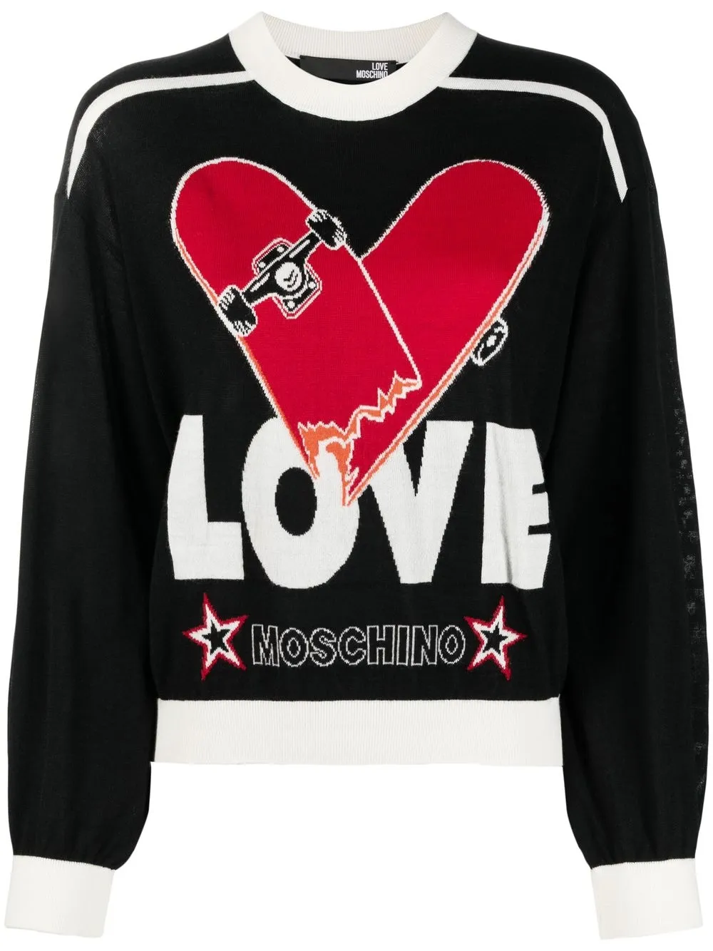 

Love Moschino suéter con logo en intarsia - Negro