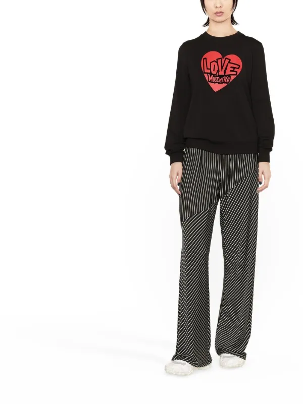 Love Moschino logo print Sweatshirt Black FARFETCH SG