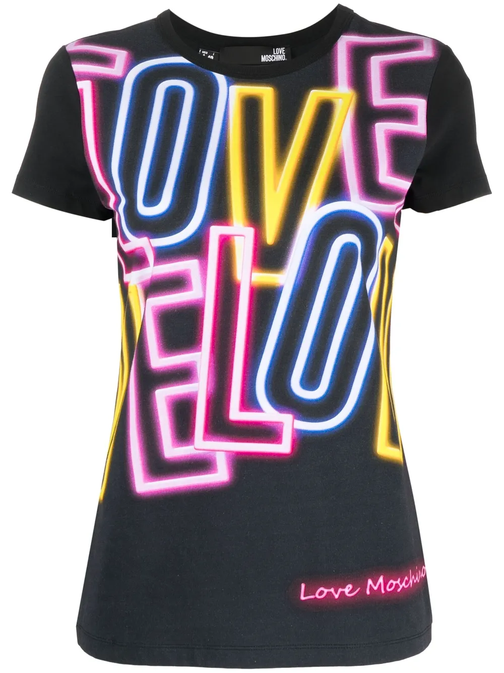 

Love Moschino playera con logo estampado - Negro