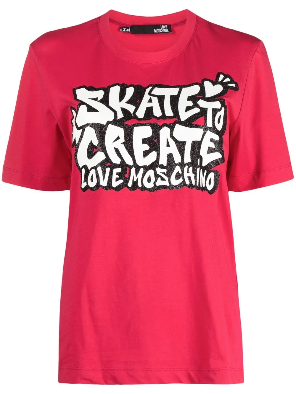 

Love Moschino playera con eslogan estampado - Rosado