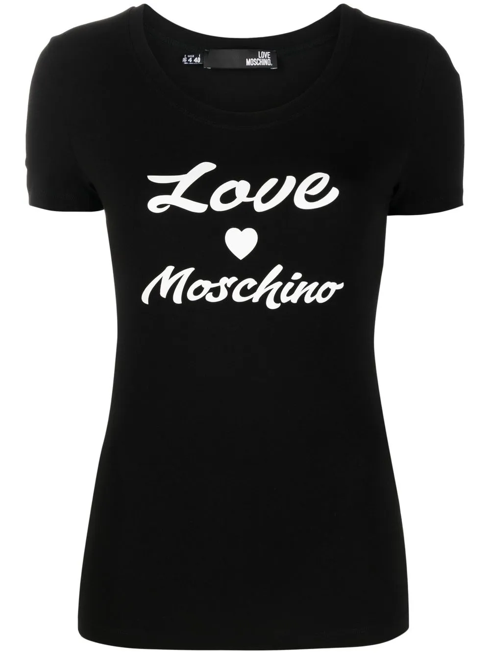 

Love Moschino playera con logo estampado - Negro