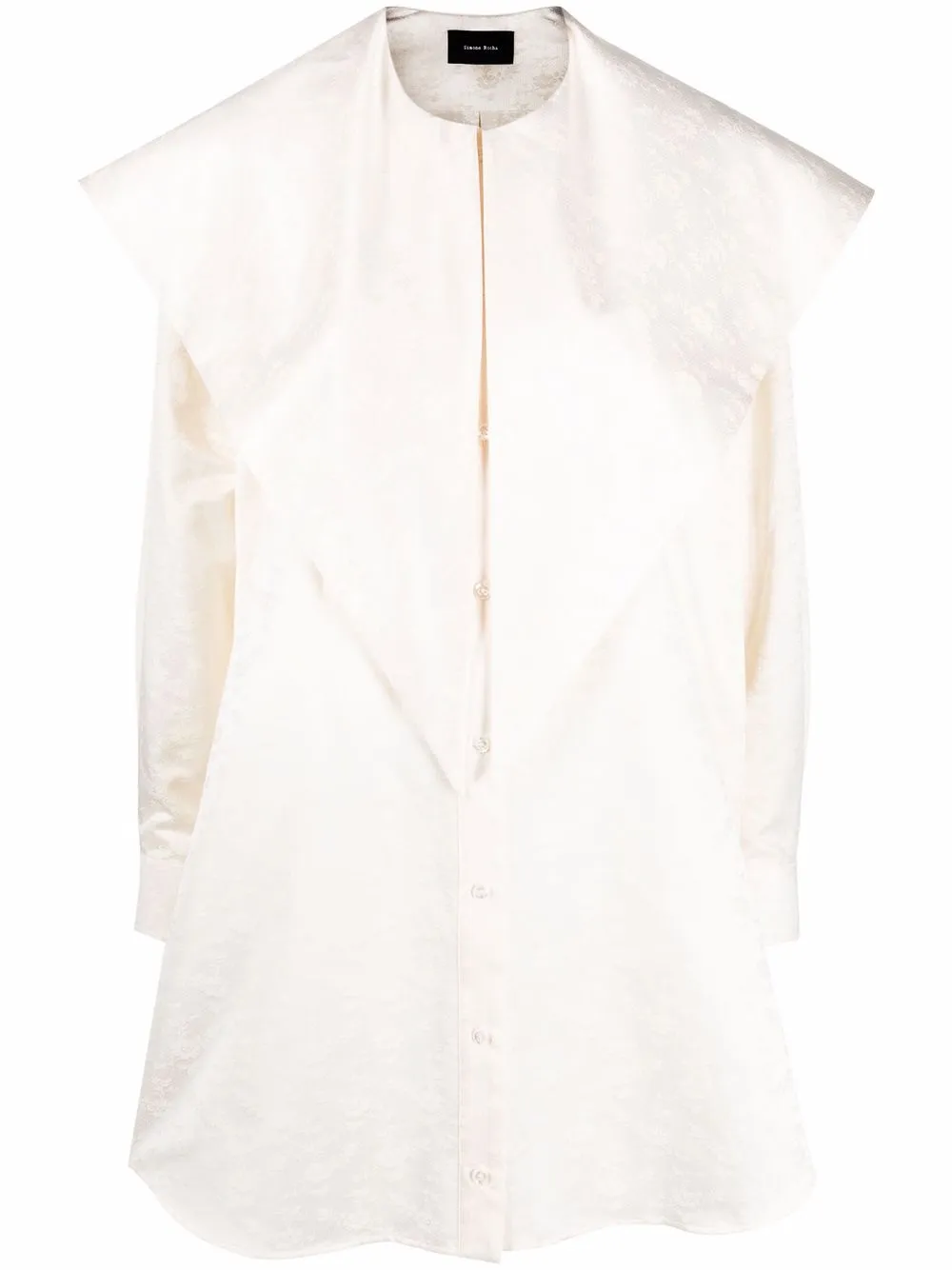 

Simone Rocha patterned-jacquard oversized collar shirtdress - Neutrals