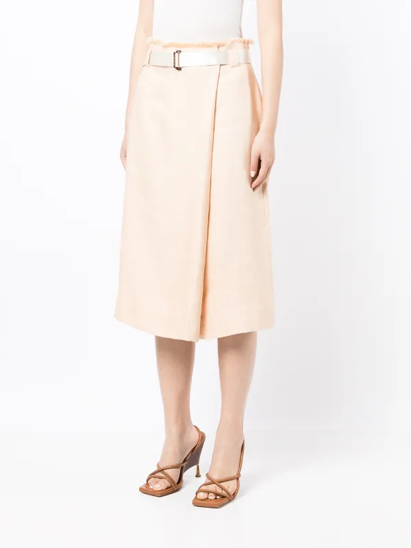 口コミ・レビューで人気商品を探そう Agnona ベルテッド ラップスカート | オレンジ | FARFETCH JP スカート