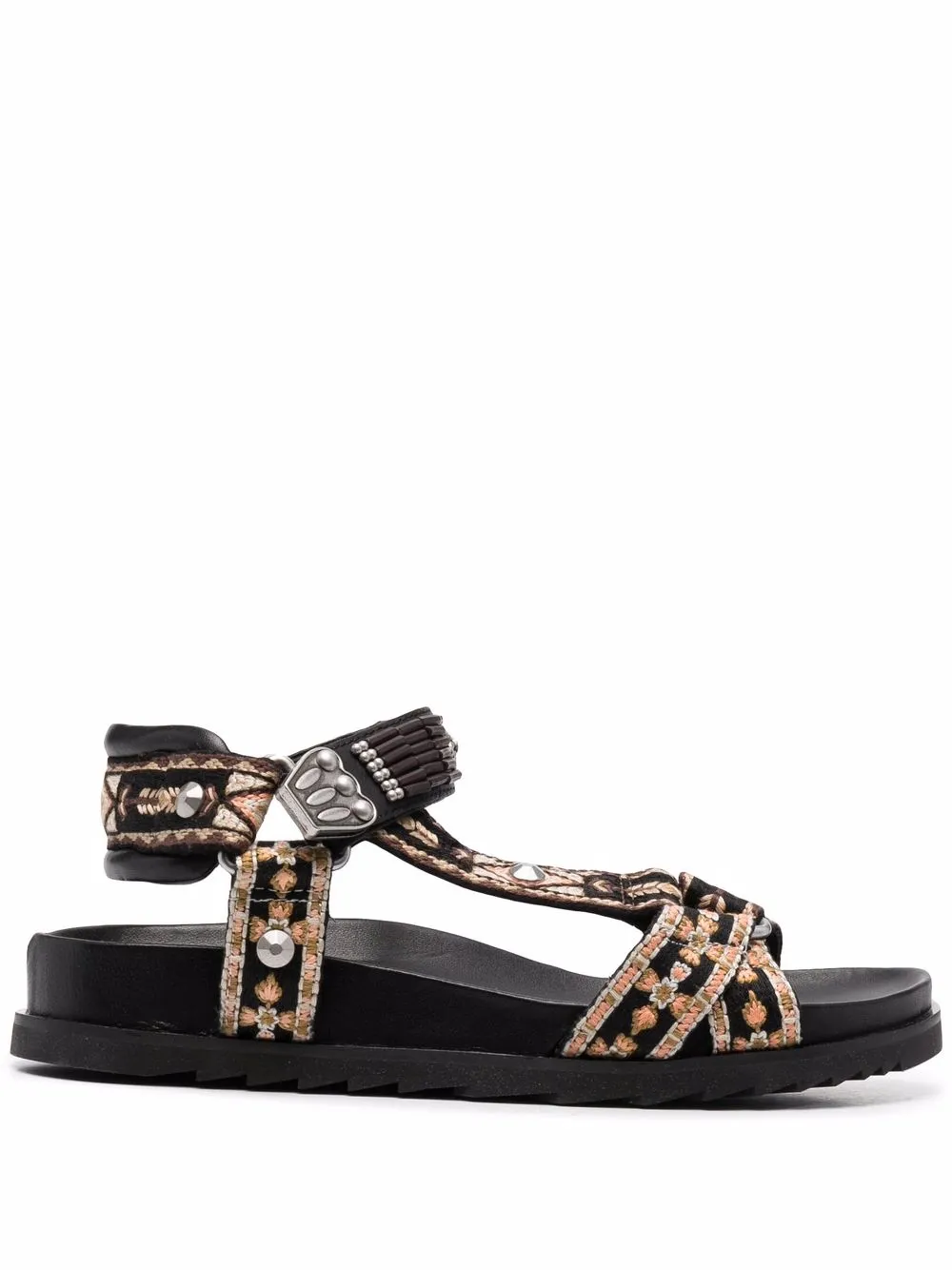 

Ash stud-embellished touch-strap sandals - Black