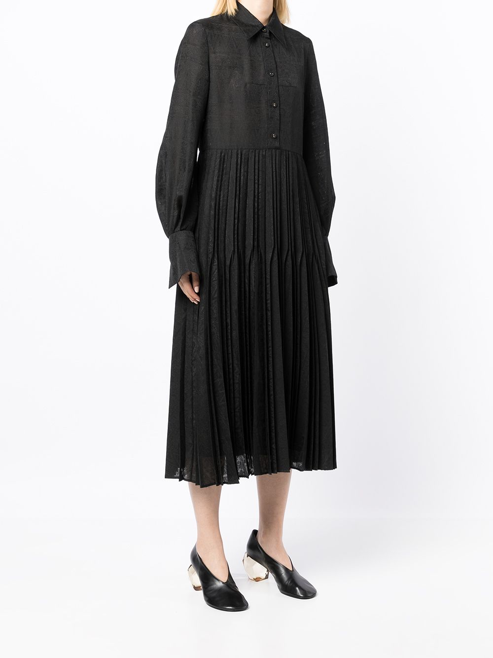Mame Kurogouchi geometric-pattern Pleated Dress - Farfetch