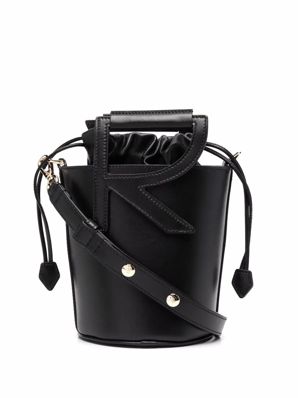 Roger Vivier logo-lettering leather bucket hat | Black | Image 1