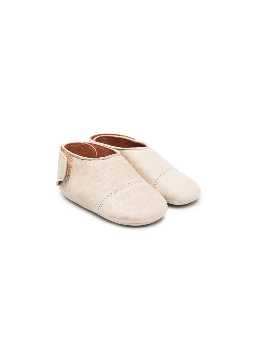 

Pèpè round-toe leather crib shoes - Neutrals