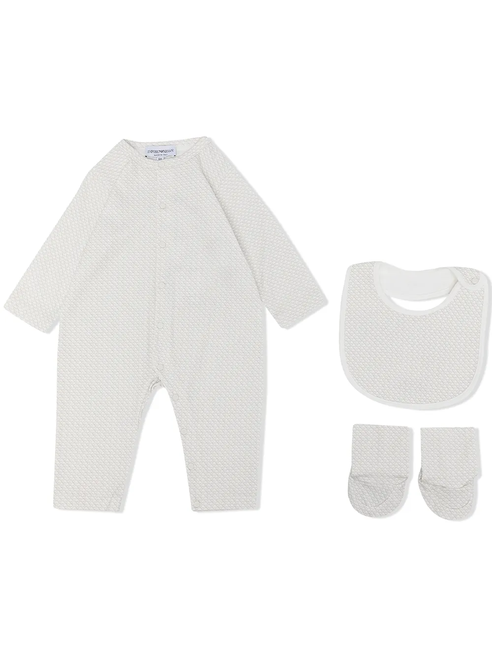 

Emporio Armani Kids mameluco con monograma estampado - Blanco