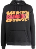 DSQUARED2 logo-print relaxed hoodie - Grey