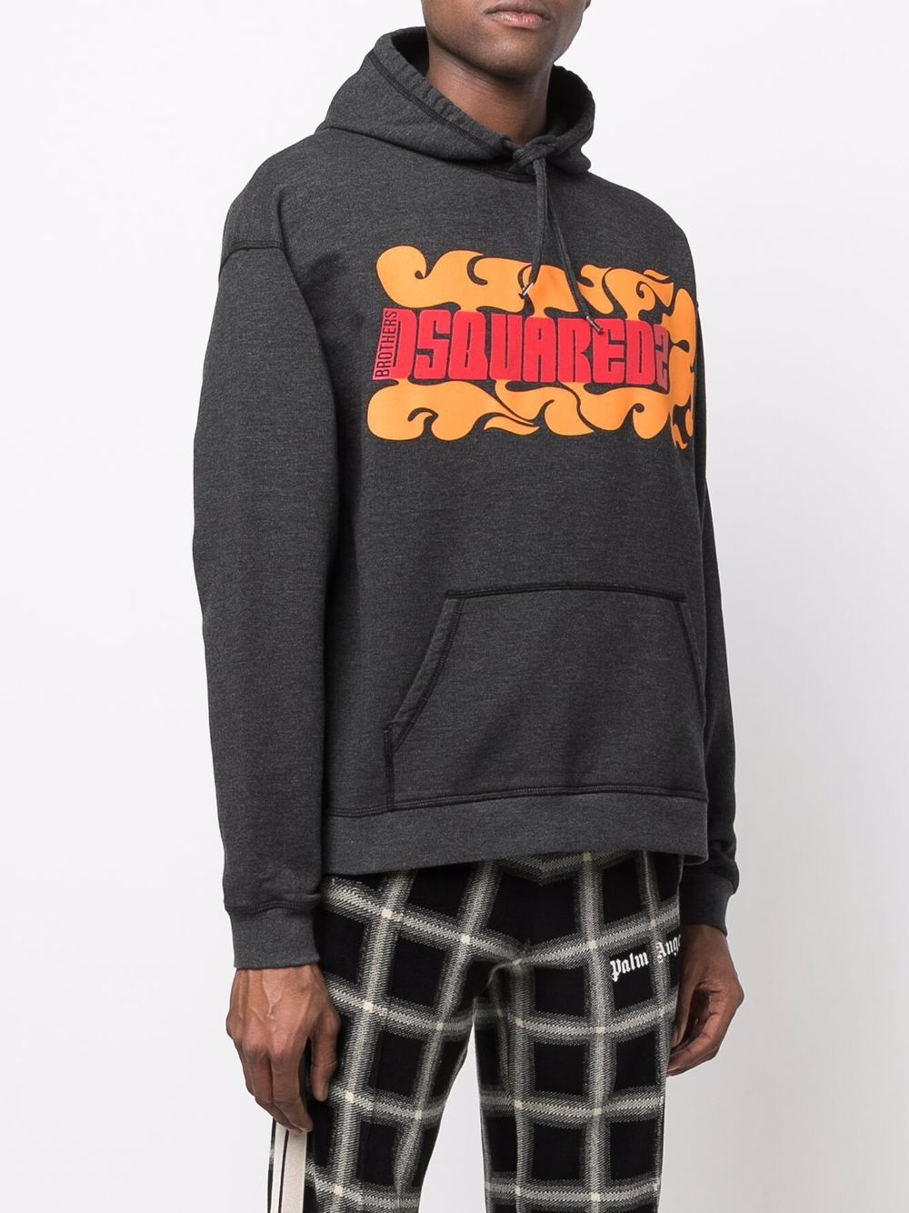 Affordable DSQUARED2 logo-print relaxed hoodie Men