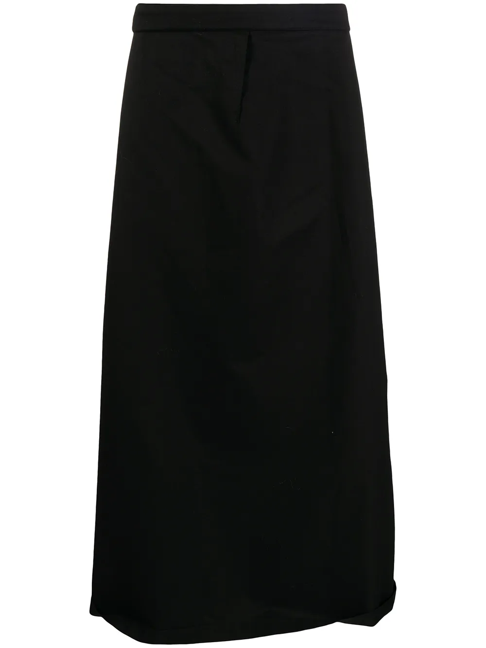 

Yohji Yamamoto pinch-draped wool midi skirt - Black