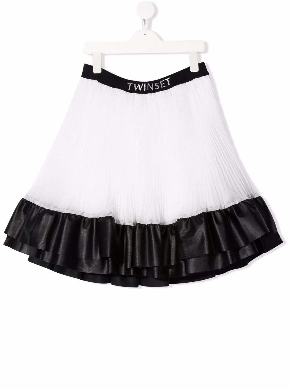 

TWINSET Kids falda con logo en la pretina - Blanco