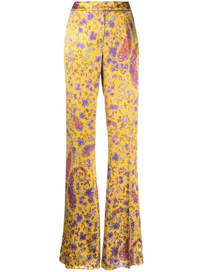 floral-print flared trousers | ETRO 