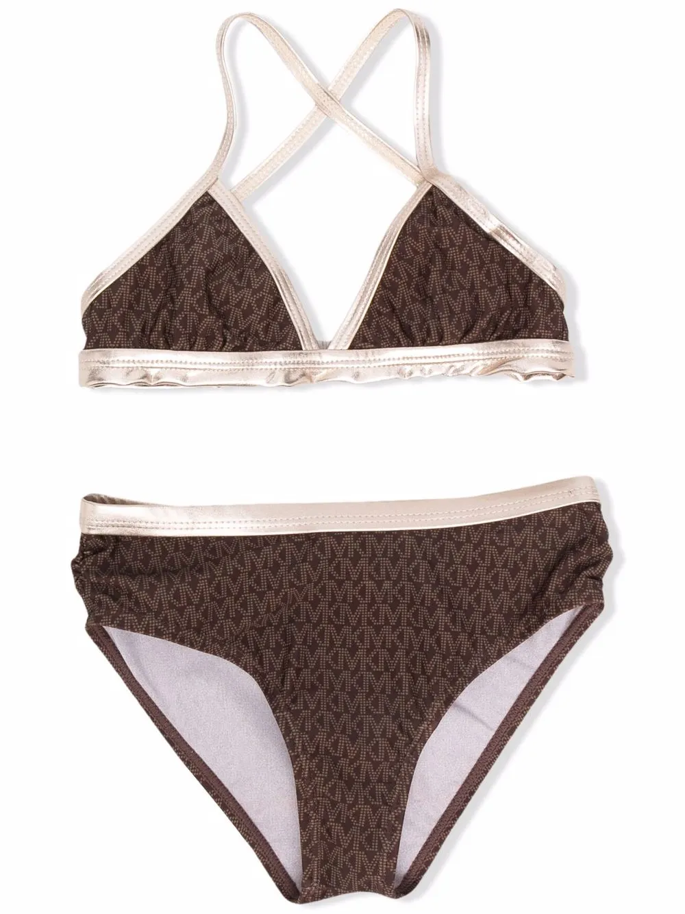 

Michael Kors Kids bikini con monograma estampado - Marrón