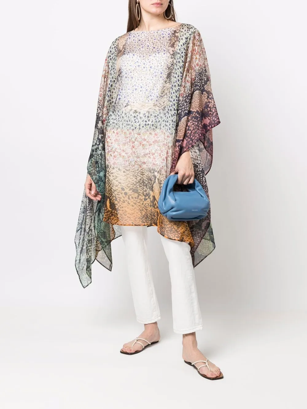  Faliero Sarti Seidenbluse Mit Animal Print   Weiß 