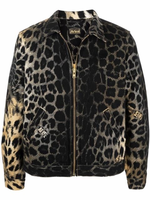 Aries - leopard-print bomber jacket