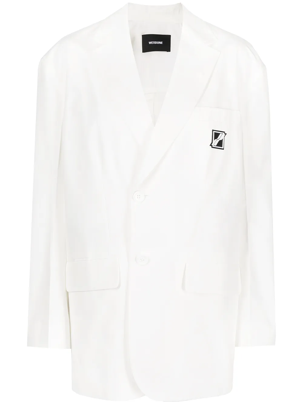 

We11done logo-patch blazer - White