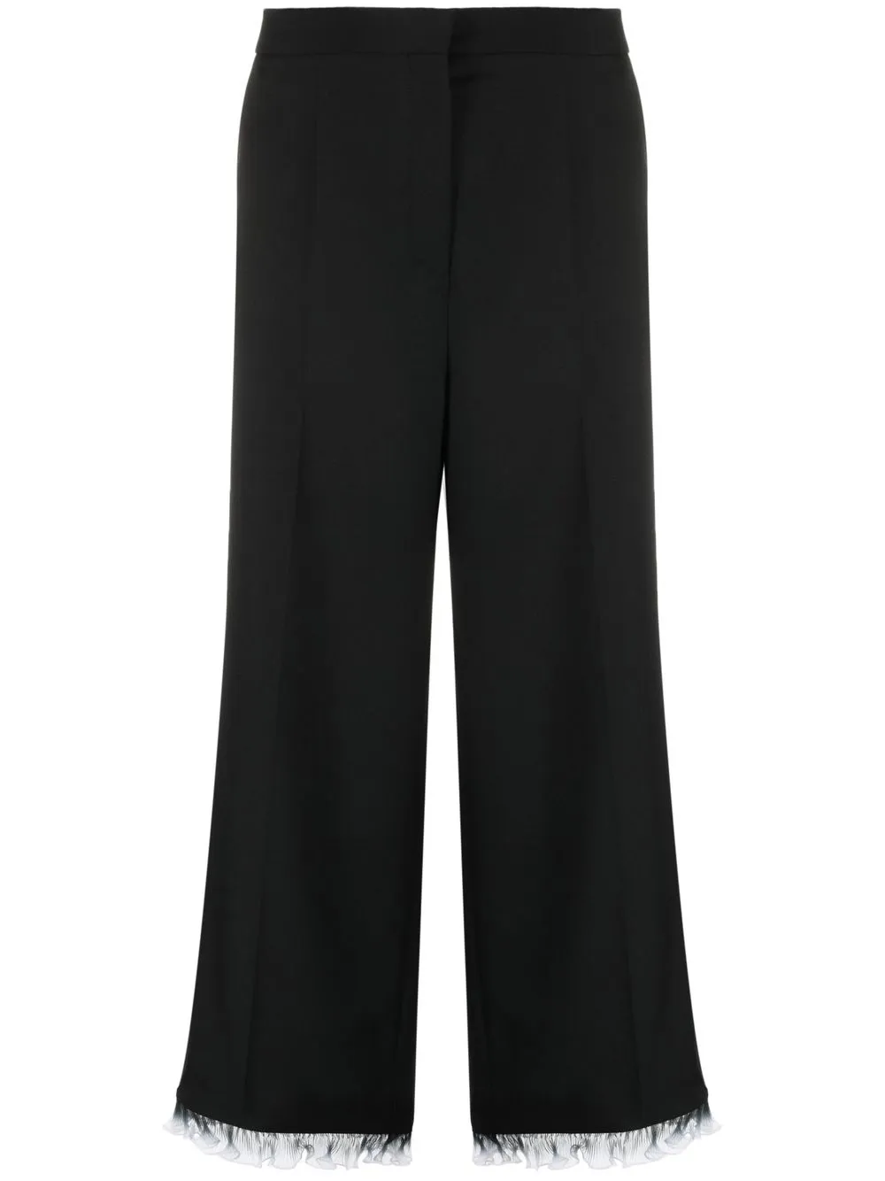 

Rochas pantalones capri con dobladillo de lechuga - Negro