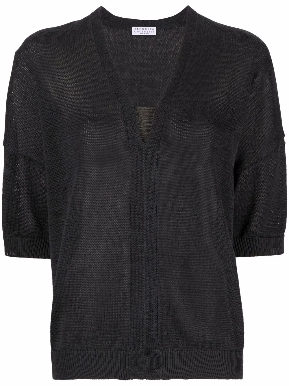 

Brunello Cucinelli top tejido traslúcido - Gris