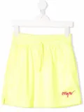 MSGM Kids embroidered-logo track skirt - Yellow