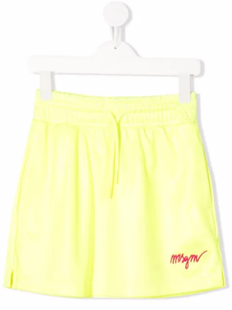 MSGM Kids embroidered-logo track skirt