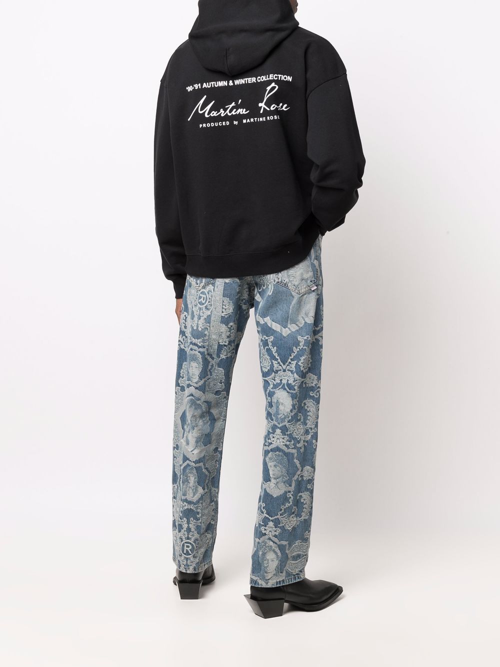 Martine Rose Hoodie met logoprint - Zwart