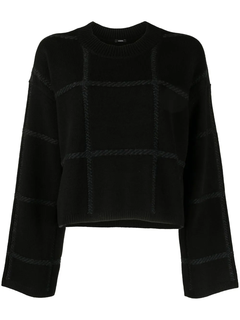 

JOSEPH braid-embellished crew neck jumper - Black