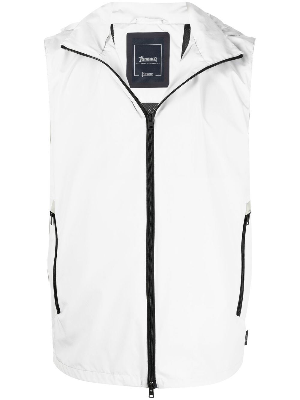 

Herno detachable-hood zip-up vest - Neutrals