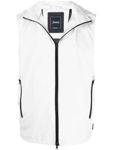 Herno detachable-hood zip-up vest