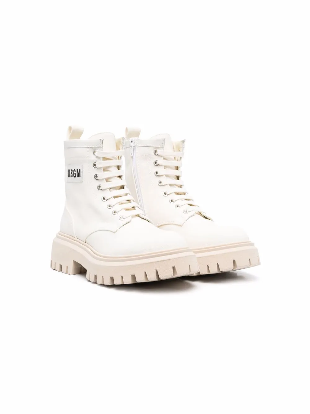 

MSGM Kids botas con logo lateral - Blanco