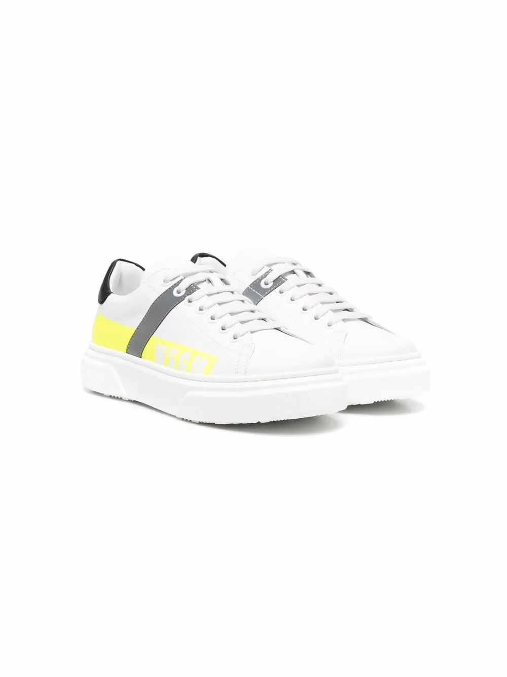 

MSGM Kids tenis estilo calcetín con logo - Blanco