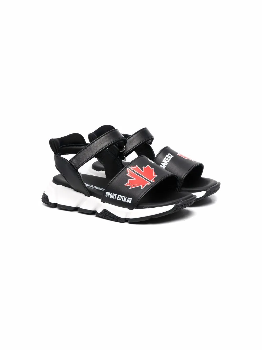 

Dsquared2 Kids sandalias con cierre autoadherente y logo estampado - Negro