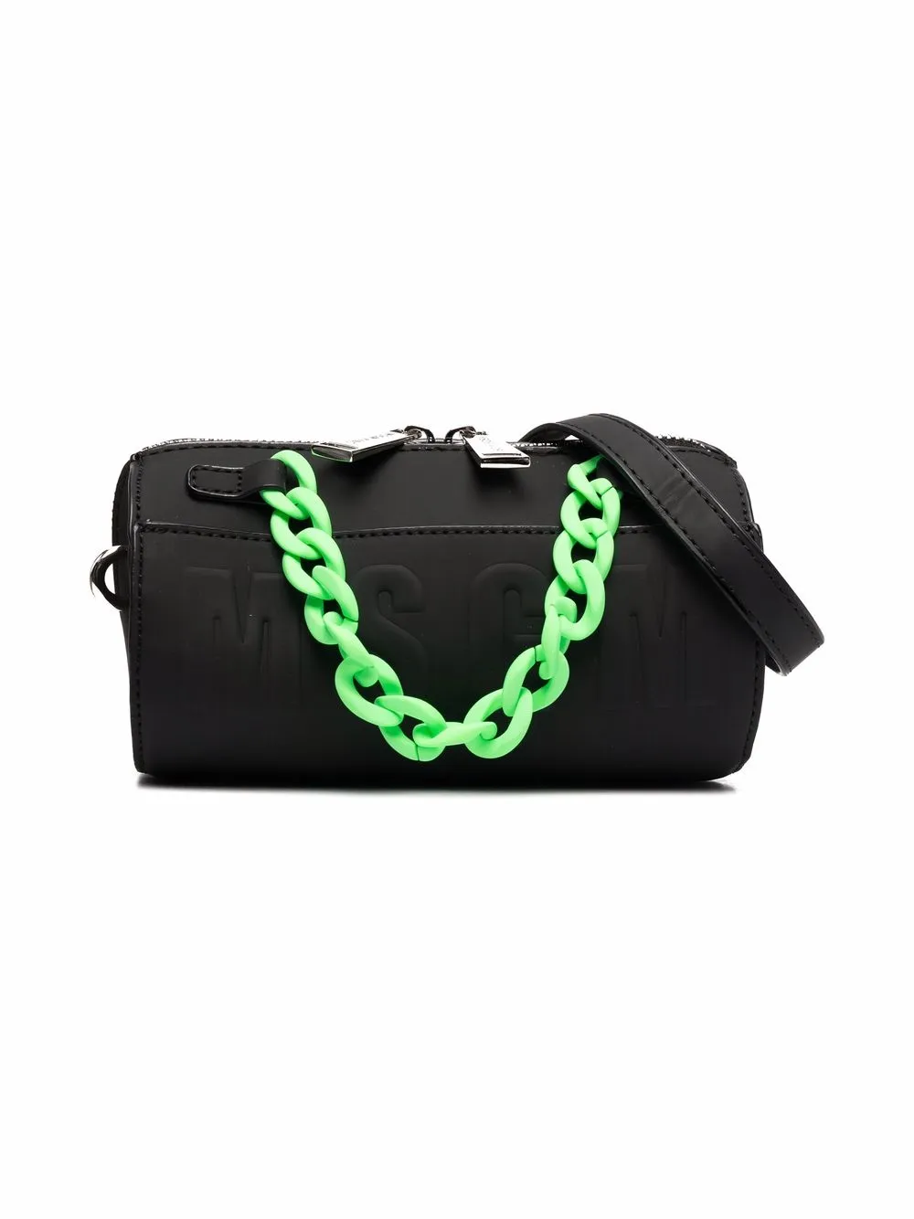 

MSGM Kids embossed-logo chain-detail shoulder bag - Black