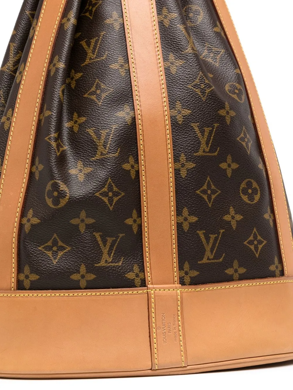 Pre-owned Louis Vuitton 2002  Monogram Randonne Pm Drawstring Backpack In Brown