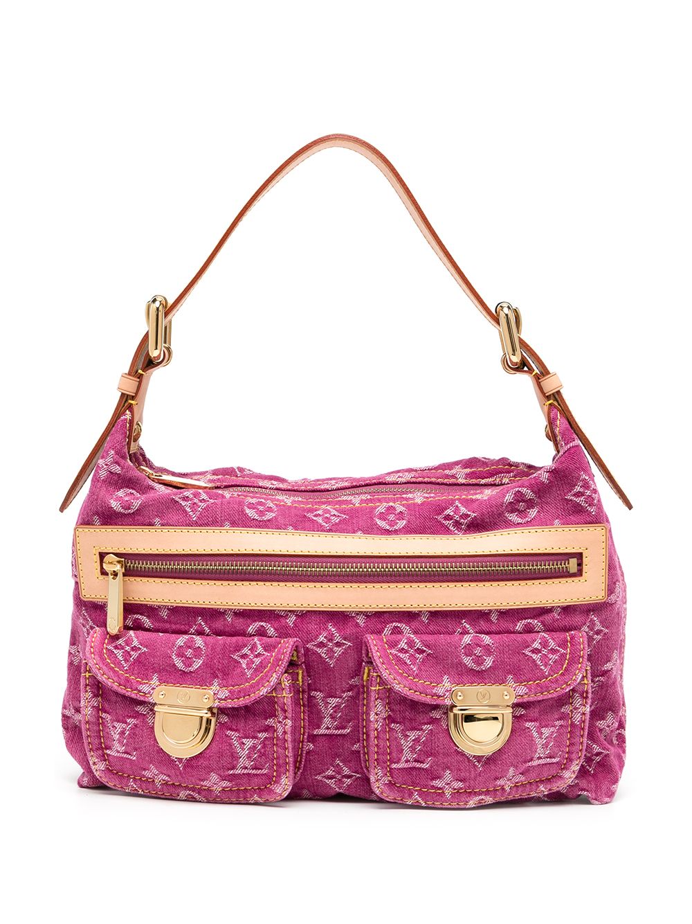 Louis Vuitton Pink Monogram Denim Baggy Pm Bag (pre Owned)