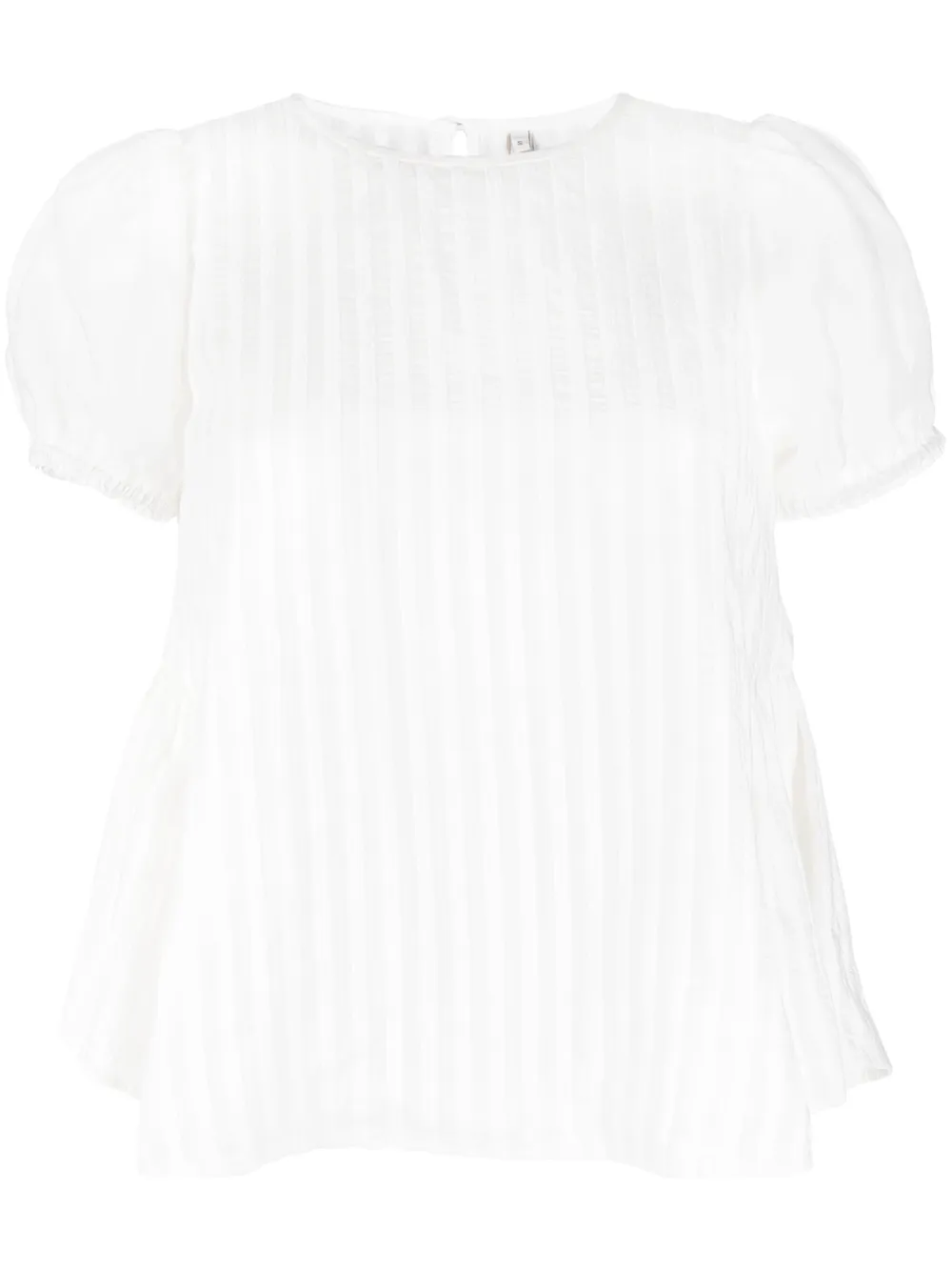 

Renli Su striped short-sleeve blouse - White