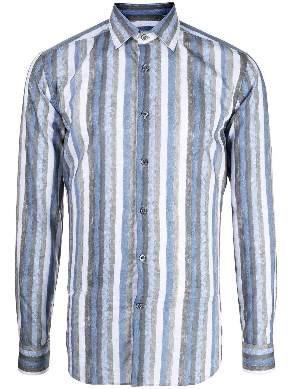 Corneliani camisa a rayas de manga larga - Azul