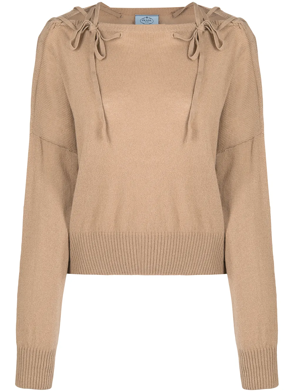 

Prada tie-detail cashmere jumper - Brown