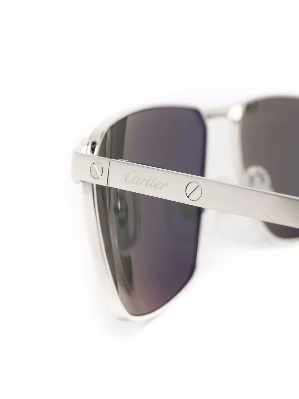 CARTIER TINTED RECTANGLE-FRAME SUNGLASSES