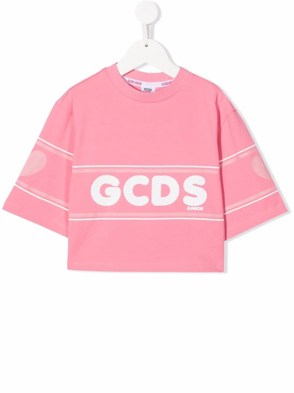 

Gcds Kids playera con cuello redondo y logo - Rosado