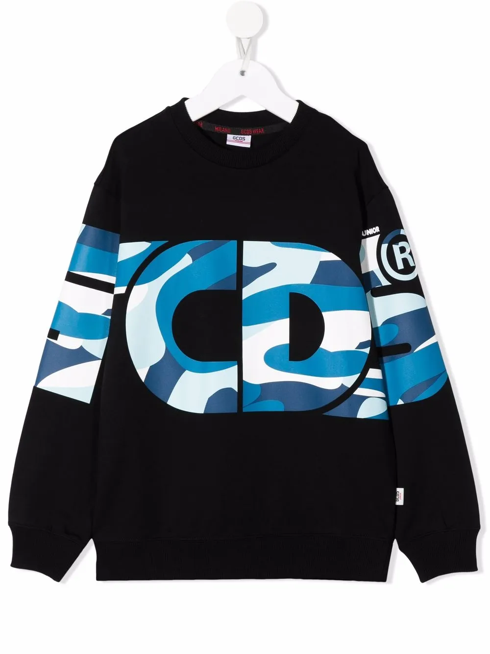 

Gcds Kids sudadera con cuello redondo y logo - Negro