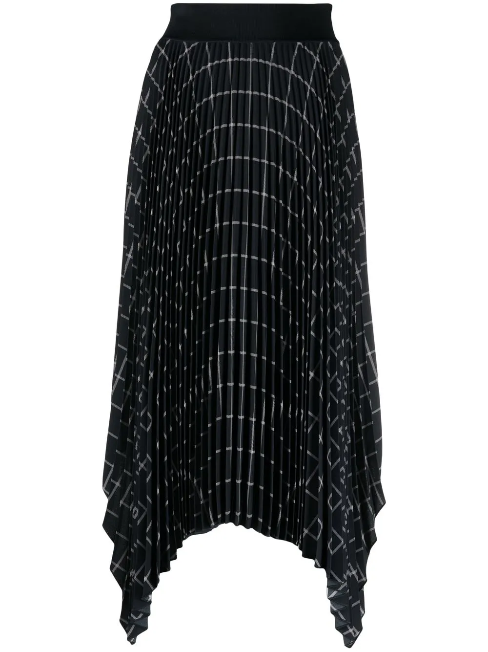 JOSEPH ADE CHECK-PRINT PLEATED SKIRT