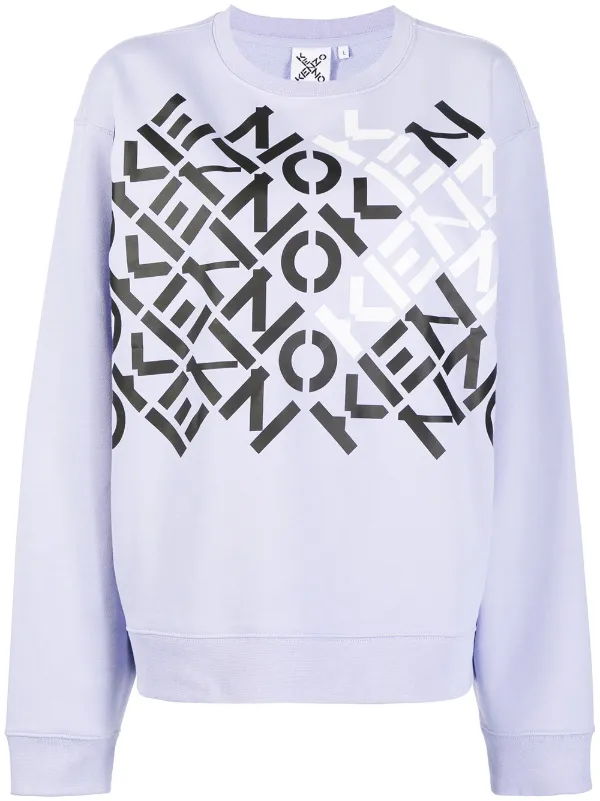 Kenzo Diamond logo-print Crew-Neck Sweatshirt - Purple