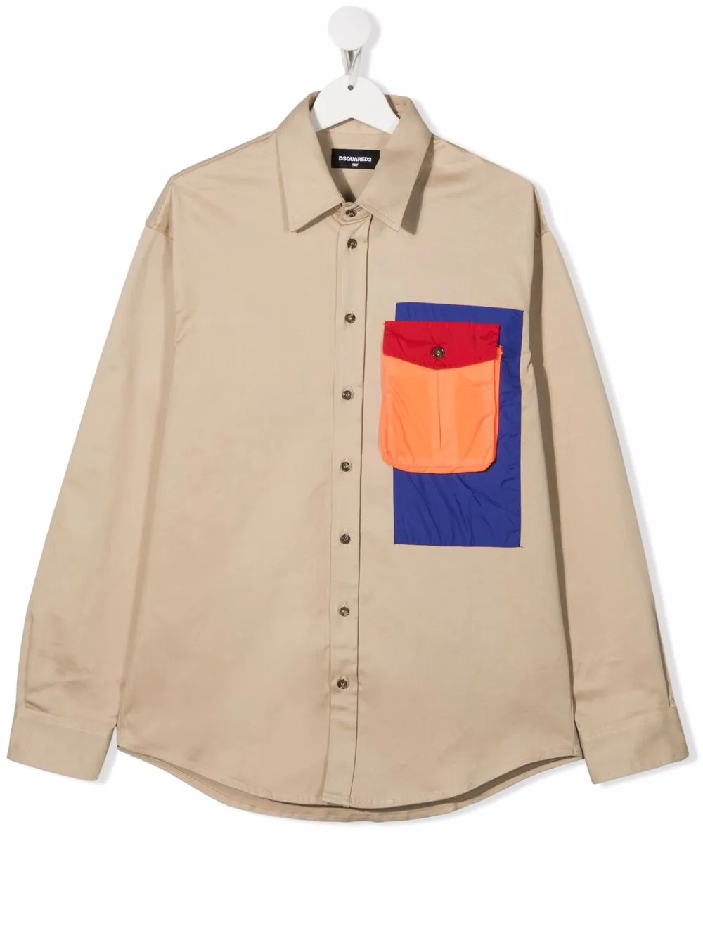 

Dsquared2 Kids camisa con bolsillo en contraste - Neutro