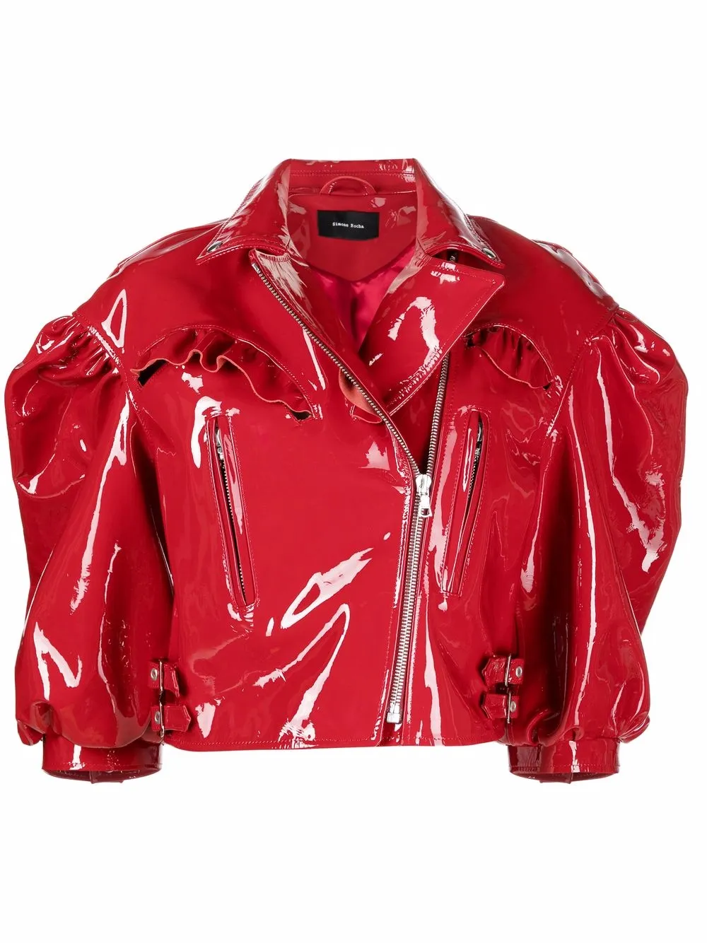 

Simone Rocha chamarra biker corta - Rojo