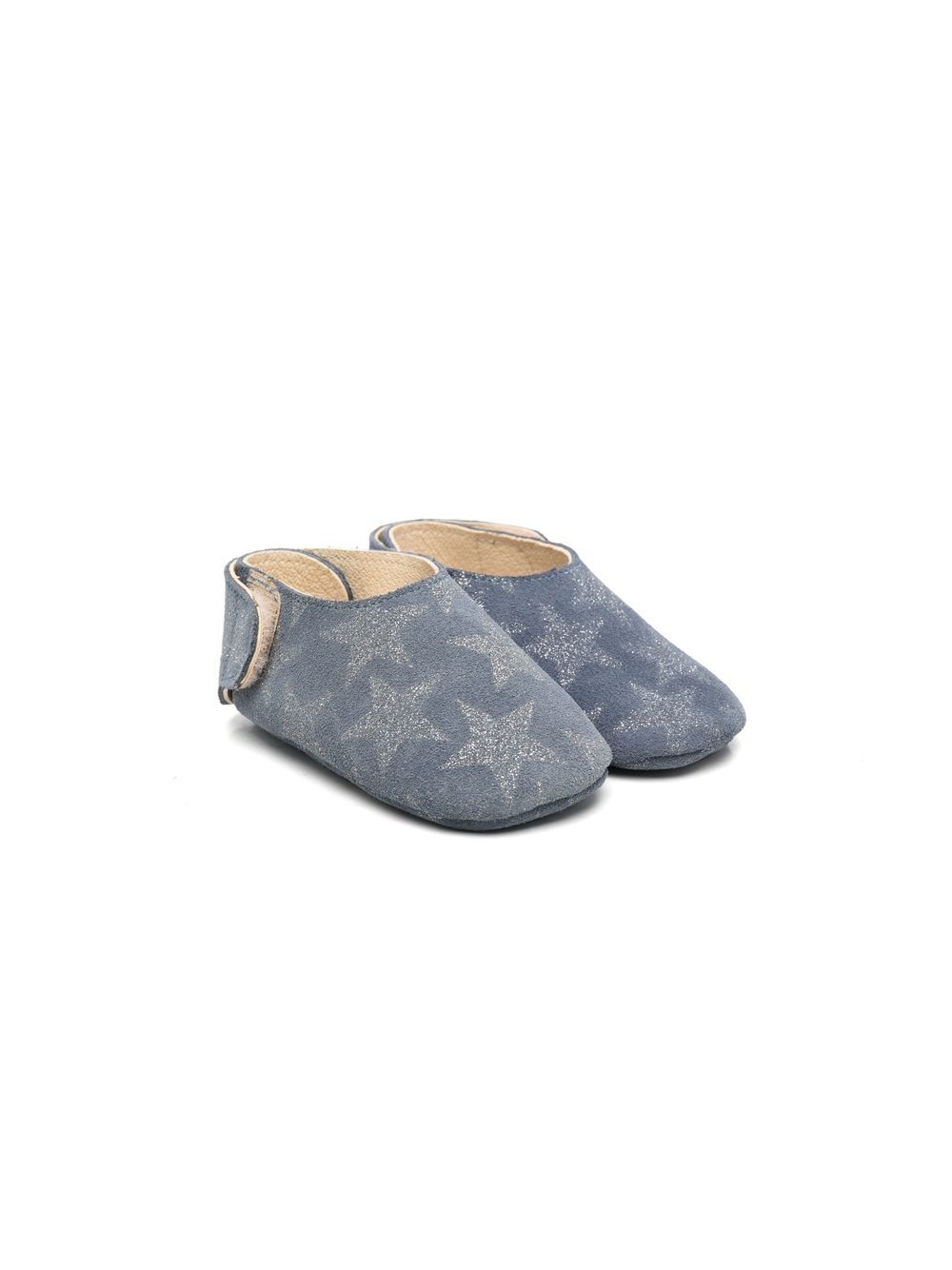 Pèpè star-print suede crib shoes - Blue